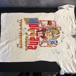 🔥 Vintage 49ers Autographed Tee Small 🏈 Multi-Signed Fan Favorite
